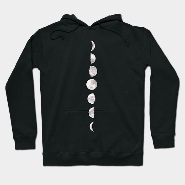 Moon phases in water color Hoodie by moonstarsandflowers